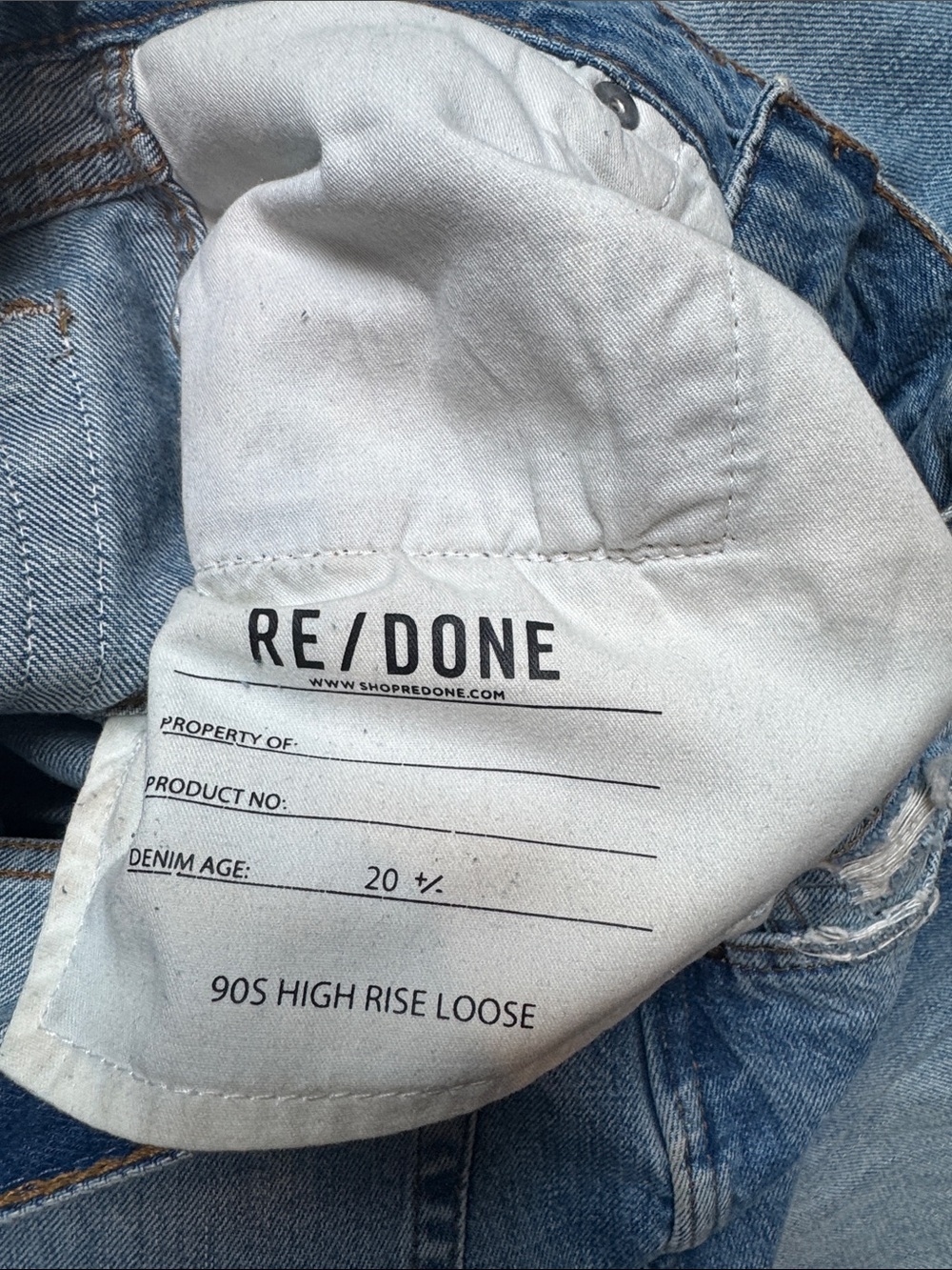 Re/Done Women’s 90s High Rise Loose Jeans in Medium Blue Wash size 25 - Picture 3 of 4